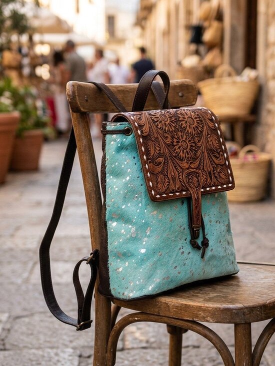 American Darling Azure Hide Artisanal Acid Wash Backpack